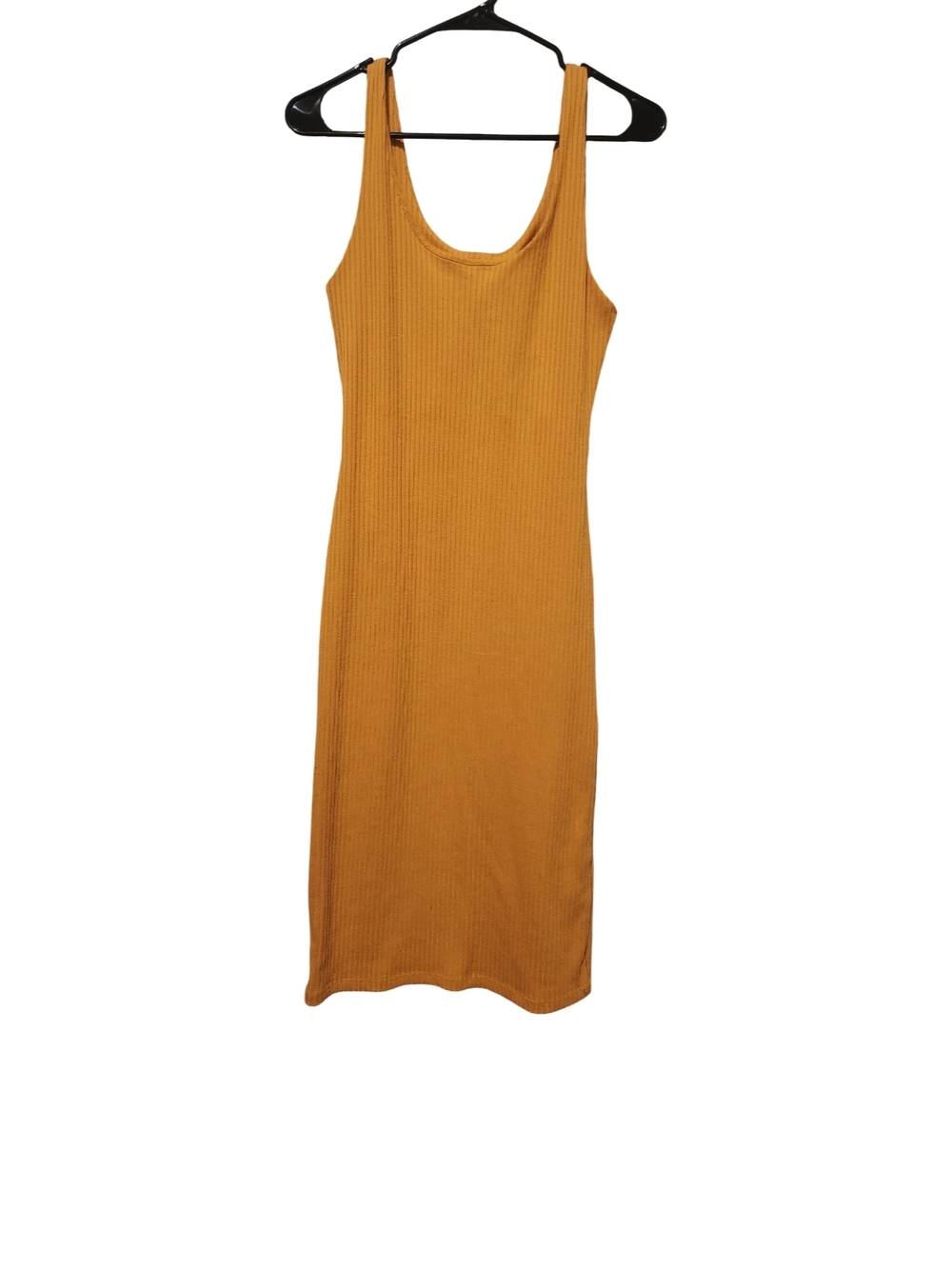 Forever 21 Mustard Ribbed Tank Midi Dress